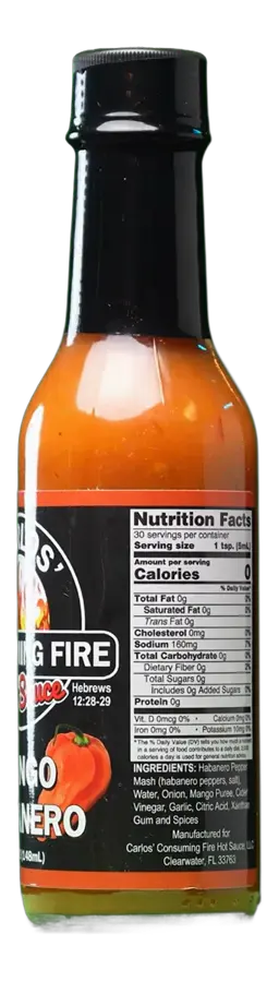 Mango Habanero Hot Sauce bottle